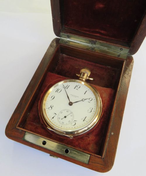 fig 1. Antique Waltham Bartlett pocket watch & box