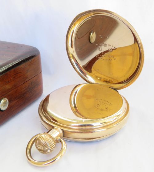fig 2. Antique Waltham Bartlett pocket watch & box