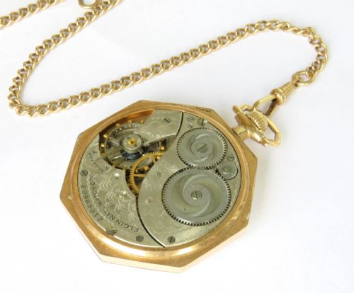 fig 2. 1919 Elgin pocket watch and chain