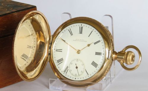 fig 1. Antique Waltham full hunter stag pocket watch