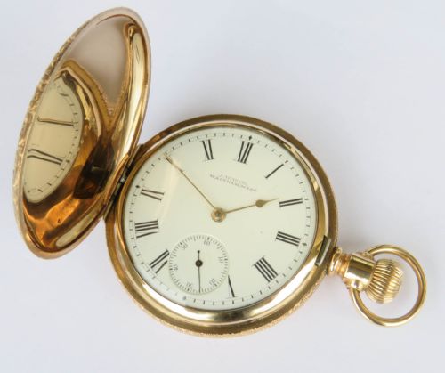 fig 2. Antique Waltham full hunter stag pocket watch
