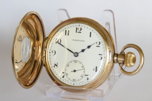 fig 1. 1930s Craftsman half hunter pocket watch, Cyma