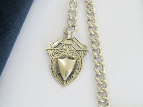 1930S SILVER POCKET WATCH CHAIN NECKLACE - ADDITIONAL PHOTO 2
