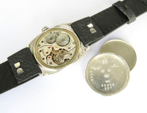 fig 2. Gents silver Cyma wrist watch, J W Benson, 1937