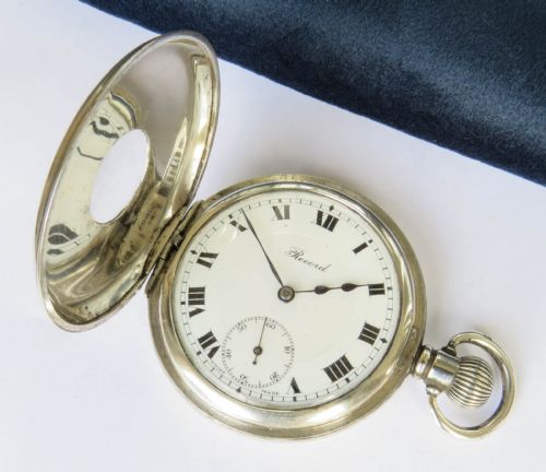 fig 1. Silver Record half hunter pocket watch, 1922