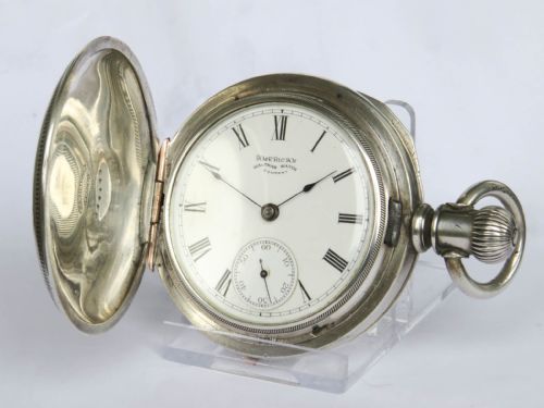 fig 2. Antique Waltham silver full hunter pocket watch, 1888.