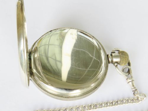 fig 1. Antique Selezi silver pocket watch and chain