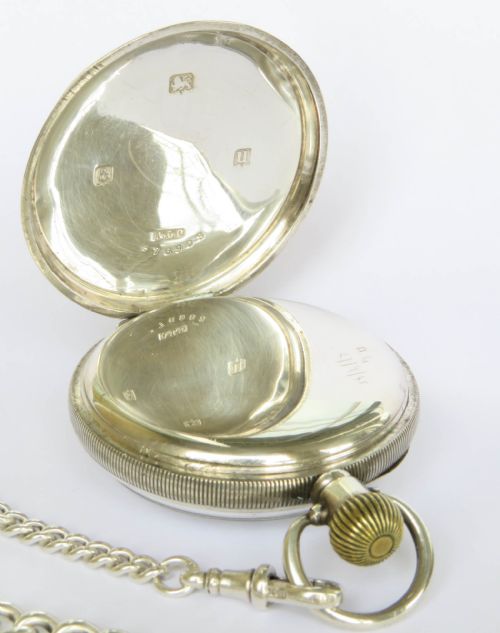 fig 2. Antique Selezi silver pocket watch and chain