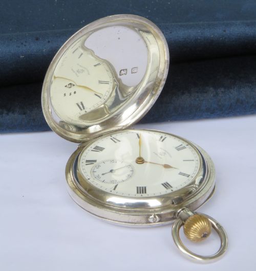 fig 2. Antique silver Rotherhams full hunter pocket watch, 1927
