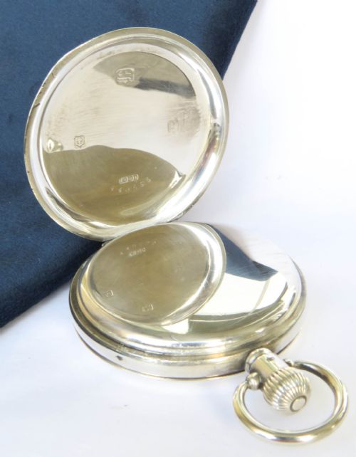 fig 1. Antique silver Waltham full hunter pocket watch