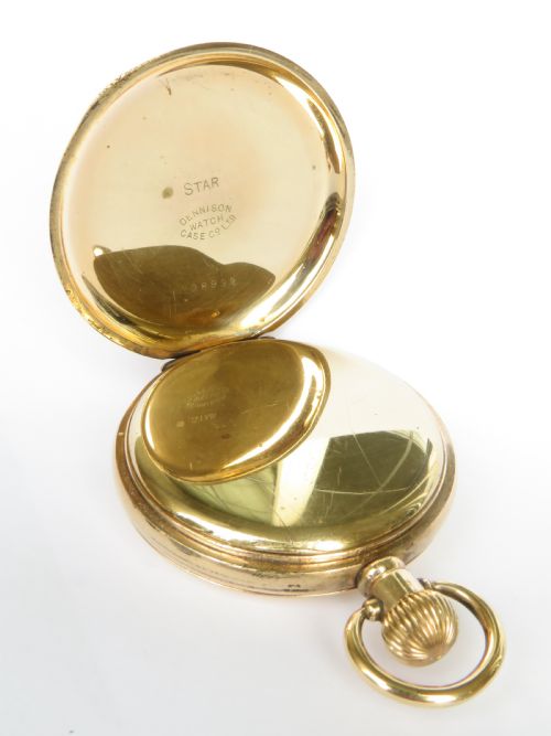 ANTIQUE PIMCO HALF HUNTER POCKET WATCH - ADDITIONAL PHOTO 3