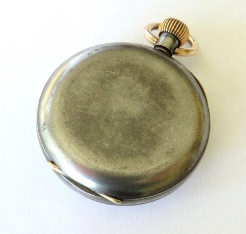 ANTIQUE GUN METAL OMEGA POCKET WATCH C1900 - ADDITIONAL PHOTO 4