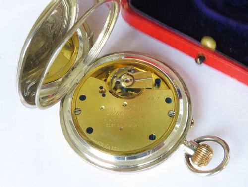 fig 4. Antique silver J W Benson pocket watch, military
