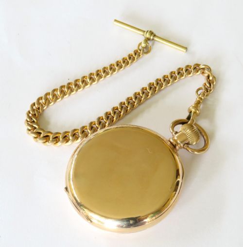 ANTIQUE 1920S SYREN POCKET WATCH AND CHAIN - ADDITIONAL PHOTO 4