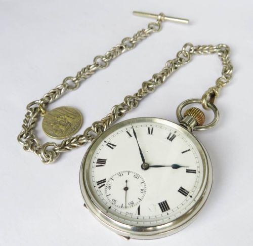 ANTIQUE DOXA POCKET WATCH AND CHAIN - ADDITIONAL PHOTO 1
