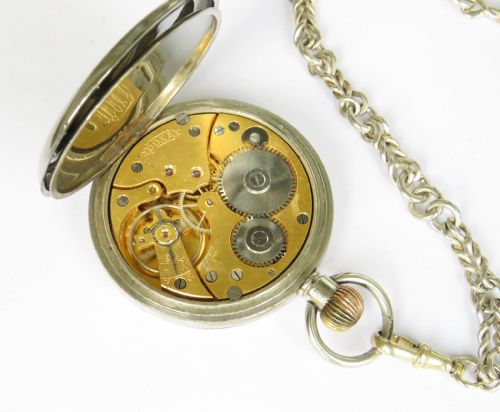 ANTIQUE DOXA POCKET WATCH AND CHAIN - ADDITIONAL PHOTO 3