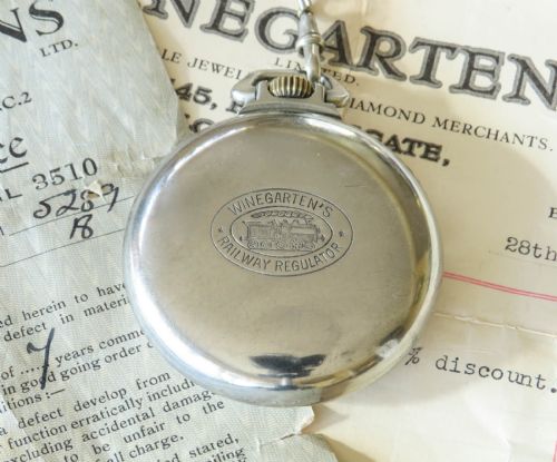 fig 3. 1940 Cortebert pocket watch, Winegartens Railway Regulator