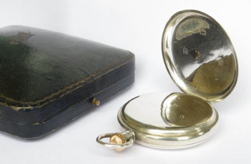 fig 2. 1933 silver half hunter pocket watch, J W Benson
