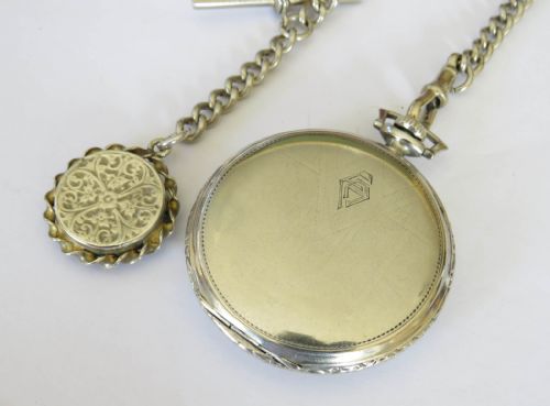 ART DECO POCKET WATCH CHAIN AND COMPASS - ADDITIONAL PHOTO 4