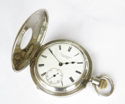 fig 2. Antique silver half hunter pocket watch, Arbroath