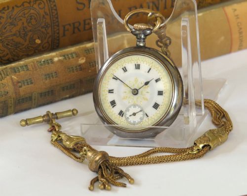 Antique Omega Fob Watch and Chain, C1910