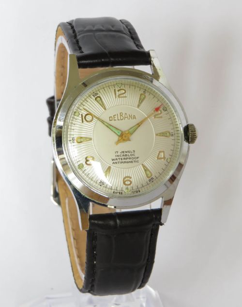 fig 1. Gents 1950s Delbana wrist watch