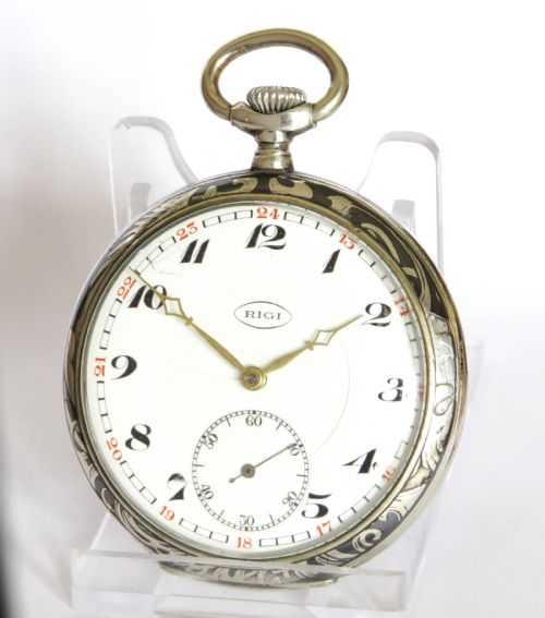 fig 2. Antique niello pocket watch by Rigi