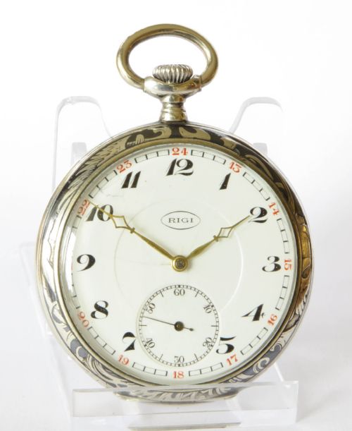 fig 3. Antique niello pocket watch by Rigi