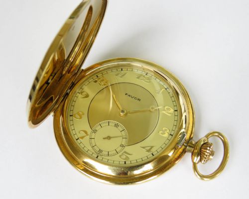 fig 1. 1930s Favor hunter pocket watch, super condition