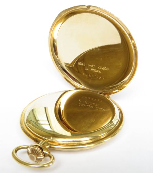 fig 2. 1930s Favor hunter pocket watch, super condition