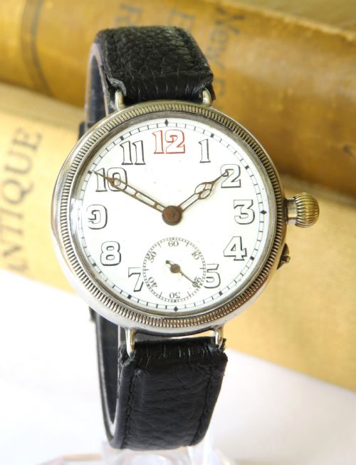fig 1. Antique silver Borgel cased trench watch with history