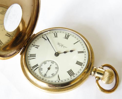ANTIQUE WALTHAM HALF HUNTER POCKET WATCH 1919 - ADDITIONAL PHOTO 2