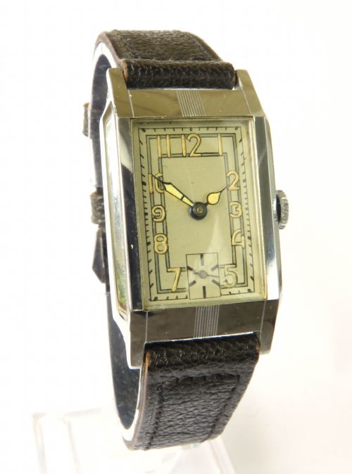 fig 1. Gents 1940s Art Deco wrist watch