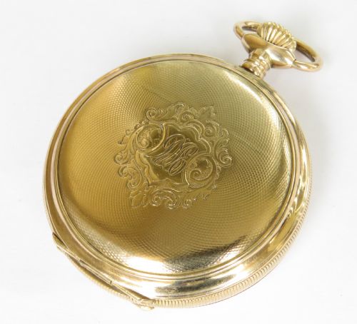 ANTIQUE HEBDOMAS PATENT FULL HUNTER POCKET WATCH - ADDITIONAL PHOTO 2