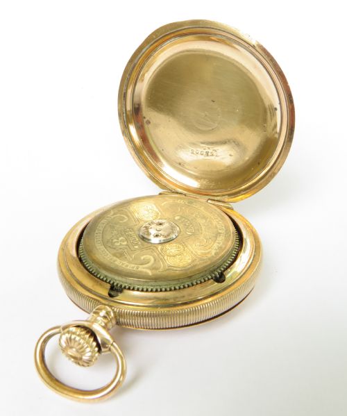 ANTIQUE HEBDOMAS PATENT FULL HUNTER POCKET WATCH - ADDITIONAL PHOTO 3