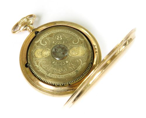 ANTIQUE HEBDOMAS PATENT FULL HUNTER POCKET WATCH - ADDITIONAL PHOTO 4