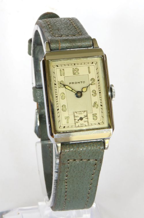 fig 1. 1940s mid-size Pronto wrist watch, super condition