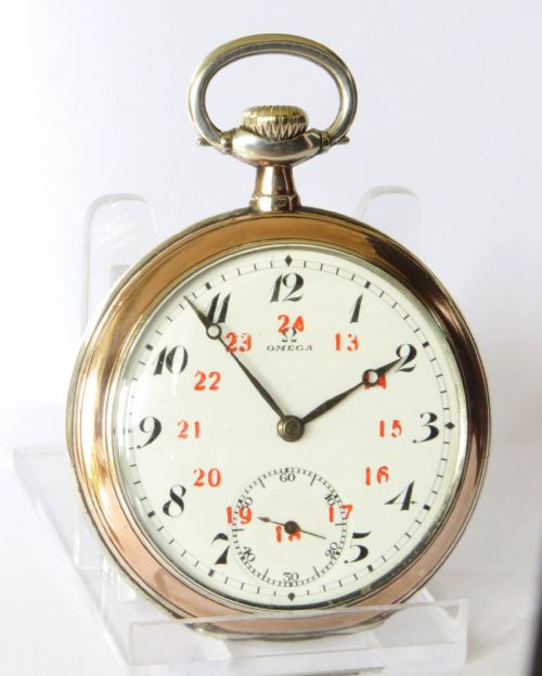 fig 1. Antique silver Omega pocket watch, 1912