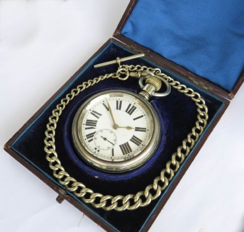 1930S THE GENERAL LEVER POCKET WATCH AND CHAIN - ADDITIONAL PHOTO 1
