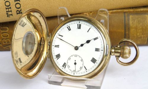 ANTIQUE 1930S RECORD HALF HUNTER POCKET WATCH