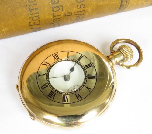 ANTIQUE 1930S RECORD HALF HUNTER POCKET WATCH - ADDITIONAL PHOTO 1