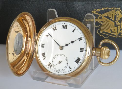 ANTIQUE 1920S HALF HUNTER POCKET WATCH - ADDITIONAL PHOTO 1