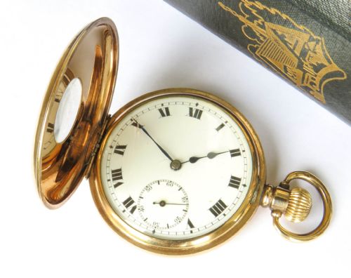 ANTIQUE 1920S HALF HUNTER POCKET WATCH - ADDITIONAL PHOTO 2