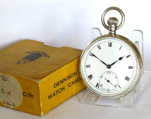 Antique 1926 Silver Revue Pocket Watch and Box