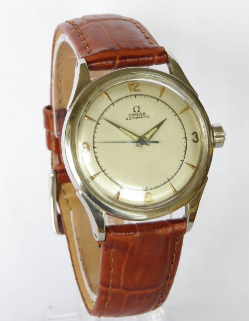 fig 1. Gents Omega bumper automatic wrist watch, 1950