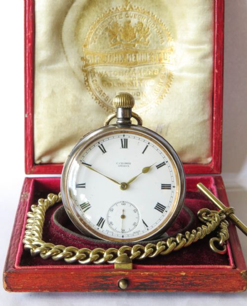 ANTIQUE OMEGA GUN METAL POCKET WATCH LIMERICK