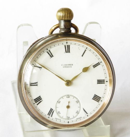 ANTIQUE OMEGA GUN METAL POCKET WATCH LIMERICK - ADDITIONAL PHOTO 2