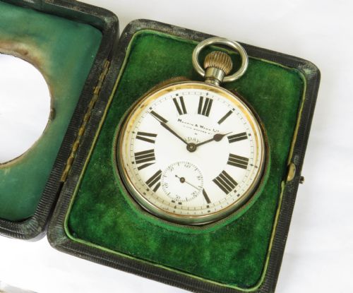 ANTIQUE DOXA POCKET SILVER TRAVEL CLOCK MAPPIN WEBB - ADDITIONAL PHOTO 1