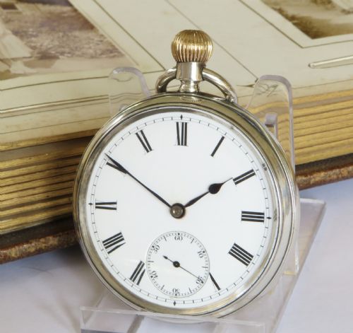Antique English Silver Pocket Watch, 1886