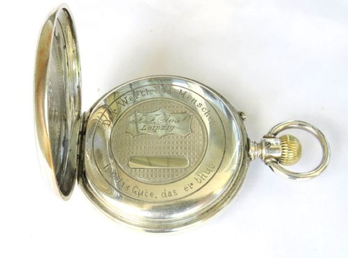 fig 2. Antique silver Longines pocket watch, 1883